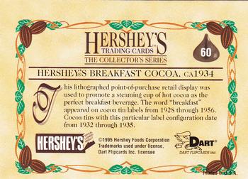 1995 Dart 100 Years of Hershey's #60 Hershey's Breakfast Cocoa, ca 1934 Back