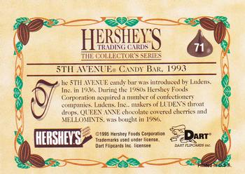 1995 Dart 100 Years of Hershey's #71 5th Avenue Candy Bar, 1993 Back
