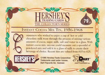 1995 Dart 100 Years of Hershey's #79 Instant Cocoa Mix Tin, 1956-1968 Back