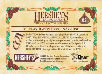 1995 Dart 100 Years of Hershey's #82 Military Ration Bars, 1937-1990 Back