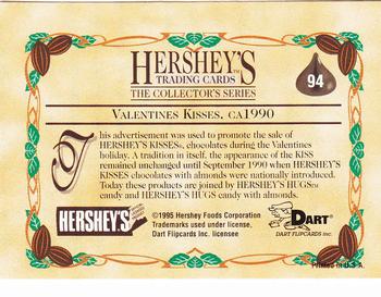 1995 Dart 100 Years of Hershey's #94 Valentines Kisses, ca 1990 Back