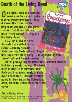 1996 Topps Goosebumps #3 Death of the Living Dead Back