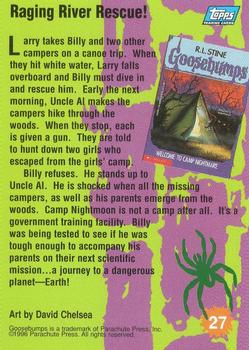 1996 Topps Goosebumps #27 Raging River Rescue! Back