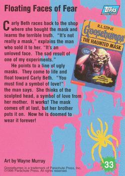 1996 Topps Goosebumps #33 Floating Faces of Fear Back