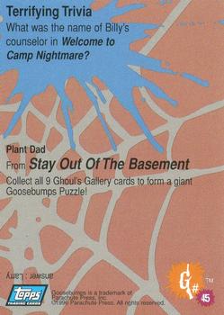 1996 Topps Goosebumps #45 Plant Dad Back