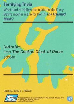 1996 Topps Goosebumps #47 The Cuckoo Clock of Doom Back