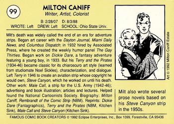1992 Eclipse Famous Comic Book Creators #99 Milton Caniff Back