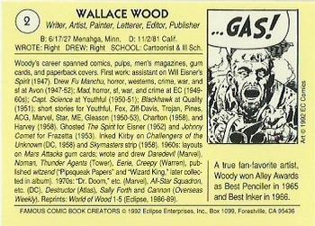 1992 Eclipse Famous Comic Book Creators #2 Wally Wood Back