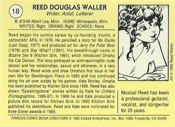 1992 Eclipse Famous Comic Book Creators #18 Reed Waller Back