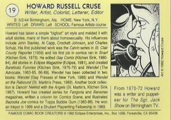 1992 Eclipse Famous Comic Book Creators #19 Howard Cruse Back