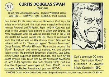 1992 Eclipse Famous Comic Book Creators #31 Curt Swan Back