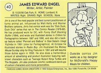 1992 Eclipse Famous Comic Book Creators #40 Jim Engel Back