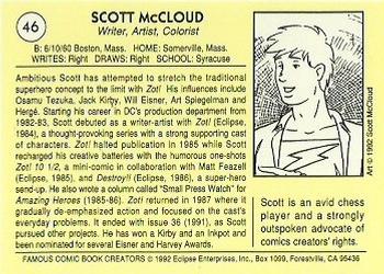 1992 Eclipse Famous Comic Book Creators #46 Scott McCloud Back