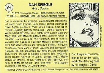 1992 Eclipse Famous Comic Book Creators #94 Dan Spiegle Back