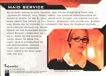 2002 Inkworks Alias Season 1 #4 Maid Service Back