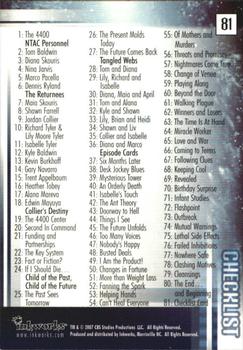 2007 Inkworks The 4400 Season 2 #81 Checklist Back