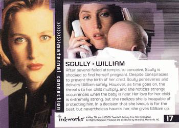 2005 Inkworks X-Files Connections #17 Scully + William Back
