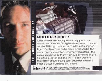 2005 Inkworks X-Files Connections #1 Mulder + Scully Back