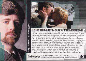 2005 Inkworks X-Files Connections #50 Lone Gunmen + Suzanne Modeski Back