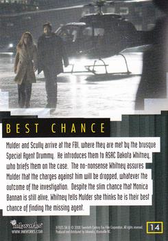 2008 Inkworks X-Files I Want to Believe #14 Best Chance Back