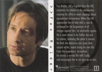 2008 Inkworks X-Files I Want to Believe #2 Fox Mulder Back