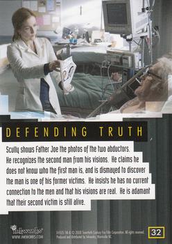 2008 Inkworks X-Files I Want to Believe #32 Defending Truth Back