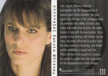 2008 Inkworks X-Files I Want to Believe #5 ASAC Dakota Whitney Back