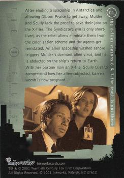 2002 Inkworks X-Files Seasons 6 & 7 #1 seasons 6&7 premium trading cards Back