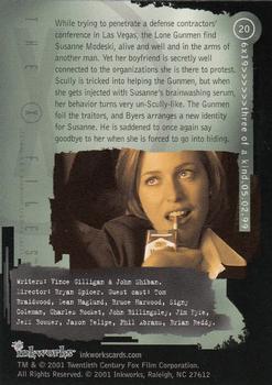 2002 Inkworks X-Files Seasons 6 & 7 #20 05.02.99  6x19>>>>>>three of a kind Back