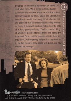 2002 Inkworks X-Files Season 8 #11 Evidence surrounding a homicide case seems t Back