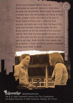 2002 Inkworks X-Files Season 8 #13 Scully leaves Doggett behind when she invest Back