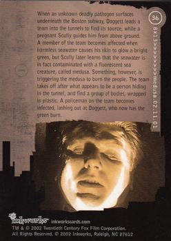 2002 Inkworks X-Files Season 8 #36 When an unknown deadly pathogen surfaces und Back