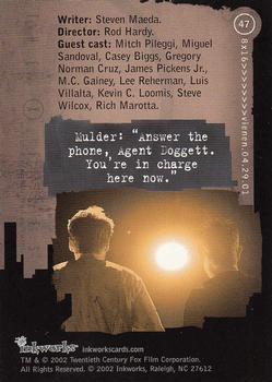 2002 Inkworks X-Files Season 8 #47 Writer: Steven Maeda. Director: Rod Hardy. G Back