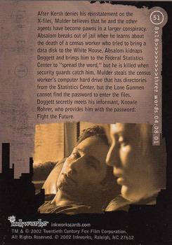 2002 Inkworks X-Files Season 8 #51 After Kersh denies his reinstatement on the Back