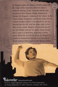2002 Inkworks X-Files Season 8 #5 As Doggett points his weapon, Mulder jumps o Back