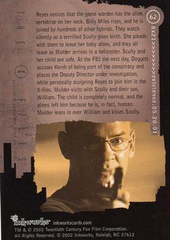2002 Inkworks X-Files Season 8 #62 Reyes notices that the game warden has the a Back