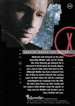 2002 Inkworks X-Files Season 8 #64 Special Agent Fox Mulder Back