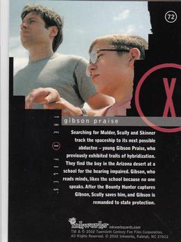 2002 Inkworks X-Files Season 8 #72 Gibson Praise Back