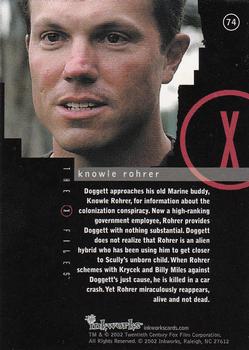 2002 Inkworks X-Files Season 8 #74 Knowle Rohrer Back