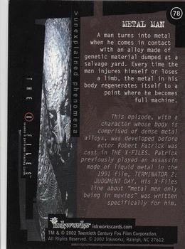 2002 Inkworks X-Files Season 8 #78 Metal Man Back
