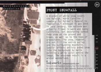 2002 Inkworks X-Files Season 8 #84 Phony Snowfall Back