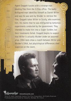 2003 Inkworks X-Files Season 9 #50 Agend Doggett tussles with a strange man stea Back