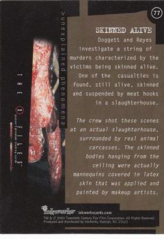 2003 Inkworks X-Files Season 9 #77 Skinned Alive Back