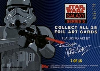 2010 Topps Star Wars Galaxy Series 5 - Foil - Gold #7 Lando Calrissian Back