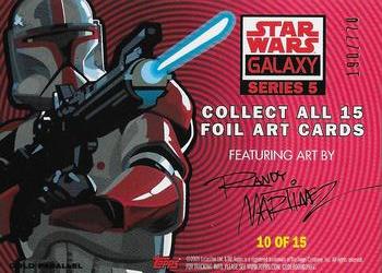 2010 Topps Star Wars Galaxy Series 5 - Foil - Gold #10 Padme Amidala Back