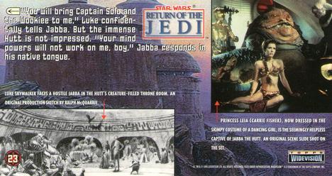 1996 Topps Widevision Star Wars: Return of the Jedi #23 Int. Jabba's Throne Room Back