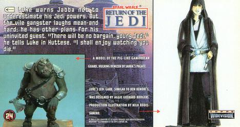 1996 Topps Widevision Star Wars: Return of the Jedi #24 Int. Jabba's Throne Room Back