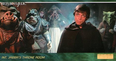1996 Topps Widevision Star Wars: Return of the Jedi #24 Int. Jabba's Throne Room Front