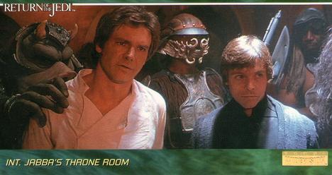 1996 Topps Widevision Star Wars: Return of the Jedi #30 Int. Jabba's Throne Room Front