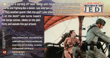 1996 Topps Widevision Star Wars: Return of the Jedi #47 Ext. Sail Barge -- Upper Deck Back